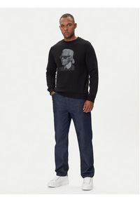Karl Lagerfeld - KARL LAGERFELD Bluza 705031 554906 Czarny Regular Fit. Typ kołnierza: dekolt w karo. Kolor: czarny. Materiał: bawełna #4