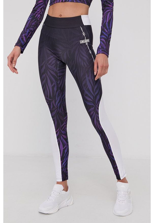 LABELLAMAFIA - LaBellaMafia - Legginsy. Kolor: fioletowy. Materiał: dzianina