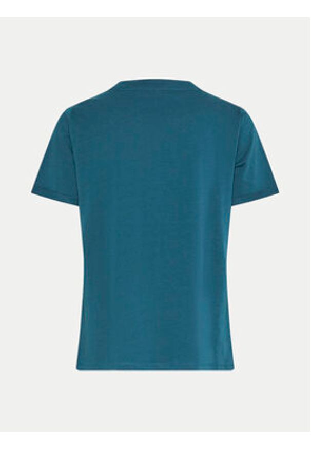 Pieces T-Shirt Ria 17120455 Turkusowy Regular Fit. Kolor: turkusowy. Materiał: bawełna
