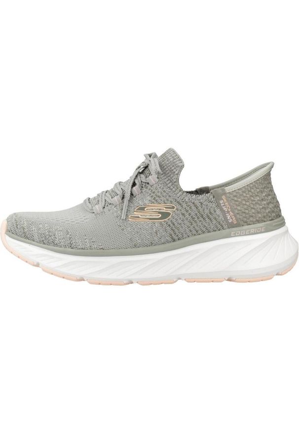skechers - Kapcie SKECHERS SLIP-INS EDGERIDE Zielony. Okazja: na co dzień. Kolor: zielony. Materiał: tkanina