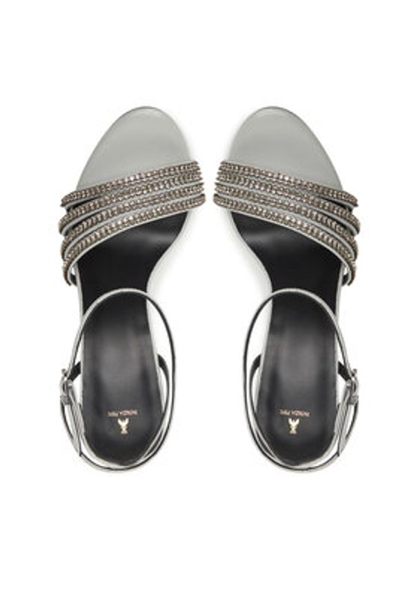 Patrizia Pepe Sandały 8X0076/L083 Srebrny. Kolor: srebrny. Materiał: skóra