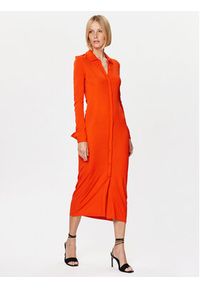 Calvin Klein Sukienka koszulowa K20K205760 Pomarańczowy Regular Fit. Kolor: pomarańczowy. Materiał: wiskoza. Typ sukienki: koszulowe #5