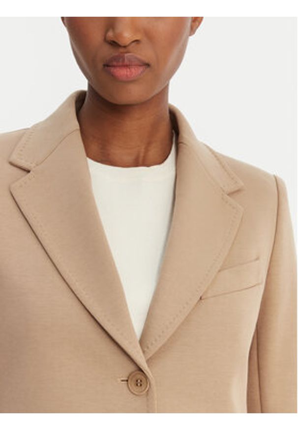Weekend Max Mara Marynarka Ginnasta 2615911011 Beżowy Slim Fit. Kolor: beżowy. Materiał: bawełna