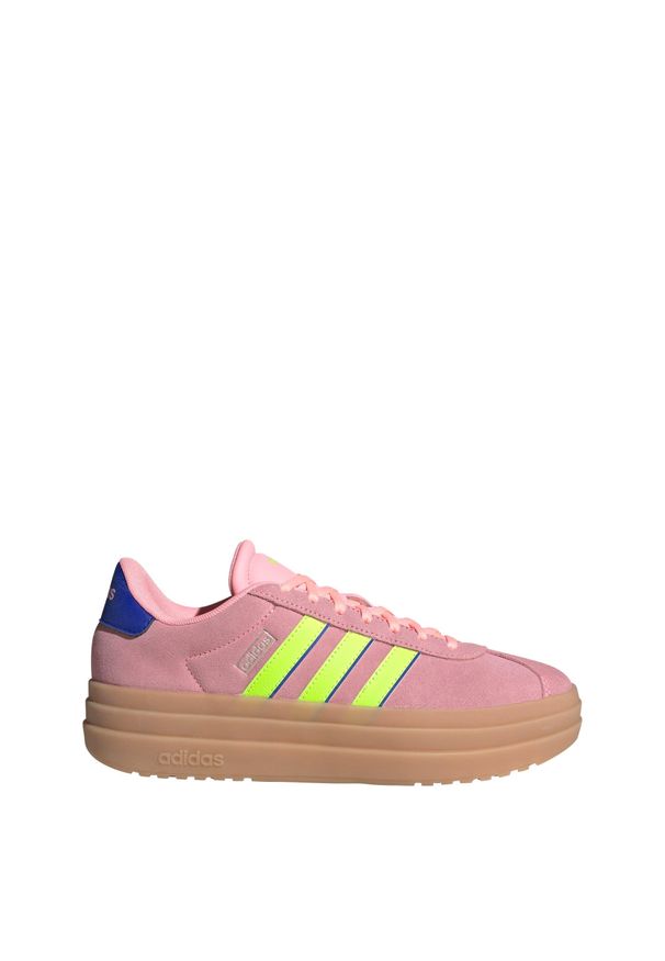 Adidas - Buty VL Court Bold. Kolor: żółty, różowy, niebieski, wielokolorowy. Materiał: tkanina. Obcas: na platformie. Sport: turystyka piesza