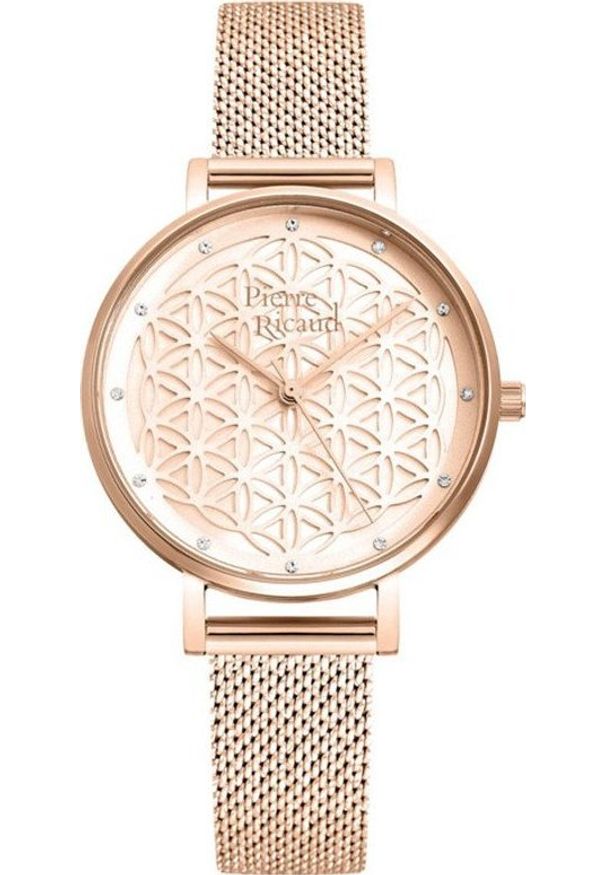 Zegarek Pierre Ricaud Zegarek damski Pierre Ricaud P22127.91RRQ CYRKONIE różowe złoto. Kolor: złoty, wielokolorowy, różowy