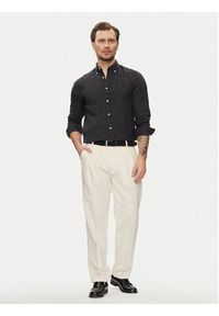 TOMMY HILFIGER - Tommy Hilfiger Koszula MW0MW34602 Czarny Regular Fit. Kolor: czarny. Materiał: len #4