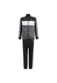 Adidas - Dres dla dzieci adidas Essentials Tiberio Tracksuit szaro-czarny GN3970. Kolor: czarny. Materiał: dresówka