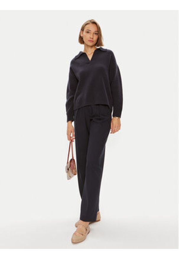 Weekend Max Mara Sweter Agre 2425366152 Granatowy Oversize. Kolor: niebieski. Materiał: wełna