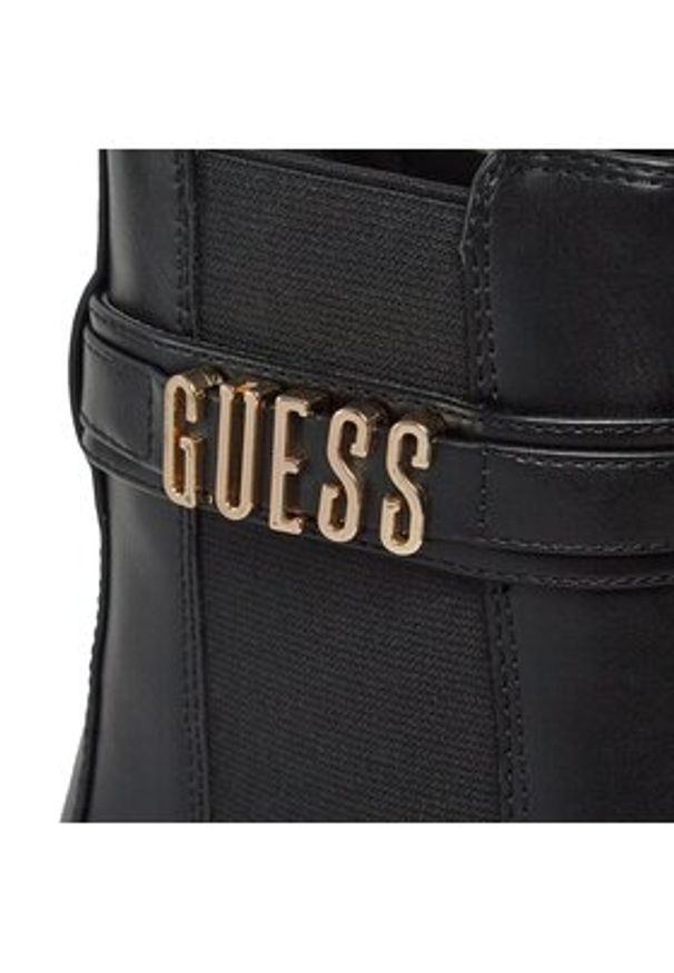 Guess Botki Yelma FL8YEA ELE10 Czarny. Kolor: czarny. Materiał: skóra
