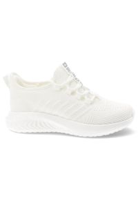 Big-Star - Sneakersy damskie Big Star, cholewka z materiału tekstylnego o oddychającej strukturze elastyczne sznurowanie, białe, UU274056. Okazja: na co dzień, na spacer. Zapięcie: sznurówki. Kolor: biały. Materiał: materiał. Szerokość cholewki: normalna. Sport: turystyka piesza #3