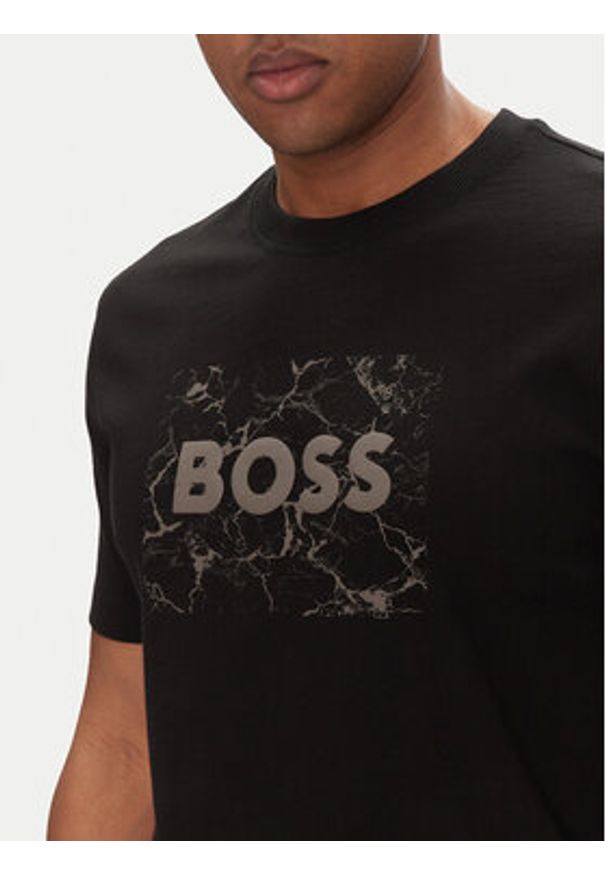 BOSS T-Shirt Te_Logospace 50539186 Czarny Regular Fit. Kolor: czarny. Materiał: bawełna