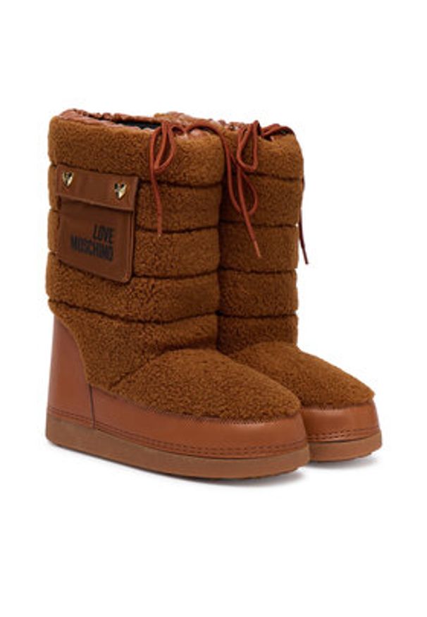 Love Moschino - LOVE MOSCHINO Śniegowce JA24452G0NISM21A Brązowy. Kolor: brązowy. Materiał: materiał