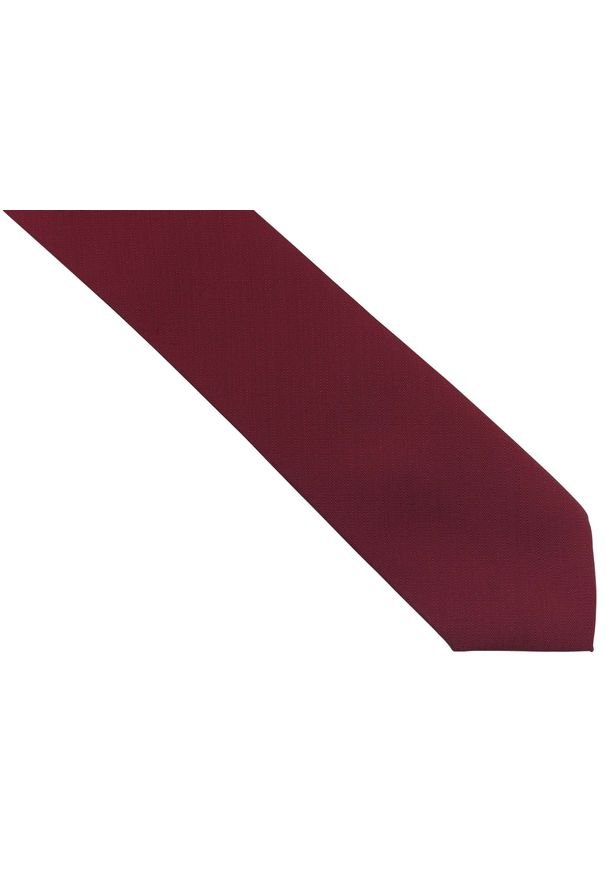 Adam Collection - Bordowy krawat męski, strukturalny materiał - paski D291. Kolor: czerwony. Materiał: materiał. Wzór: paski