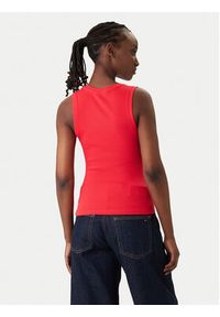 Tommy Jeans Top Essential DW0DW20673 Czerwony Slim Fit. Kolor: czerwony. Materiał: bawełna #3