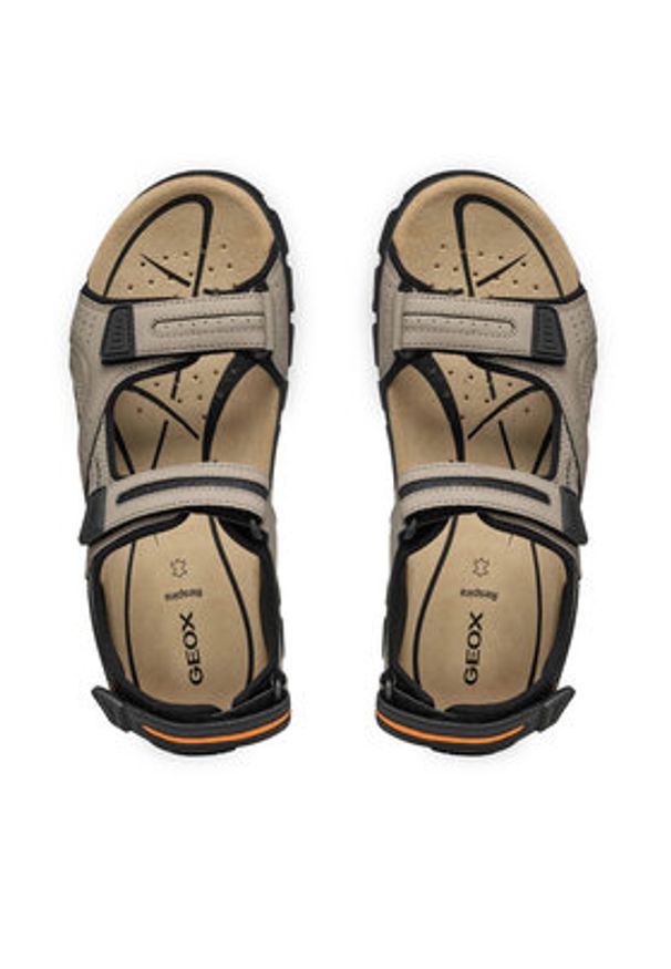 Geox Sandały Uomo Sandal Strada U8224D 000EK C5004 Beżowy. Kolor: beżowy. Materiał: skóra