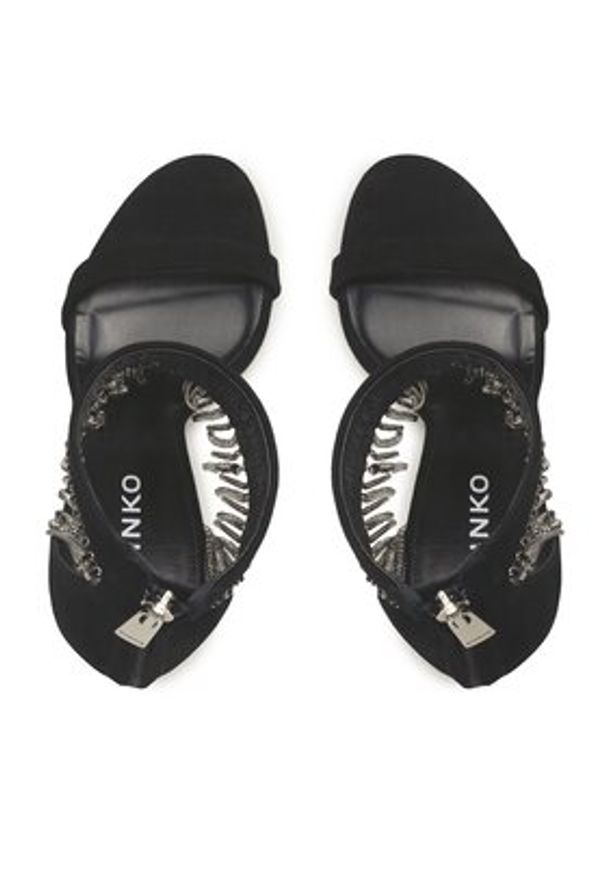 Pinko - PINKO Sandały Salome Sandalo PE 23 BLKS1 100593 A0NM Czarny. Kolor: czarny. Materiał: zamsz, skóra