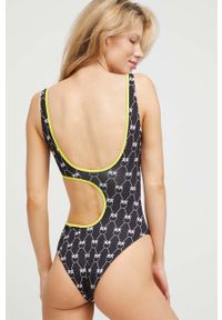 Pinko jednoczęściowy strój kąpielowy kolor czarny miękka miseczka. Kolor: czarny. Materiał: materiał #4