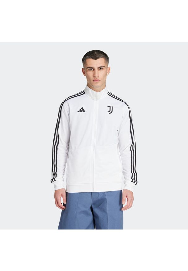 Adidas - Kurtka dresowa piłkarska ADIDAS Juventus. Typ kołnierza: kołnierzyk stójkowy. Materiał: dresówka. Wzór: haft, aplikacja. Sport: piłka nożna
