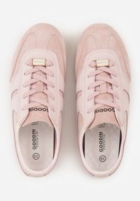 Born2be - Różowe Zamszowe Sneakersy w Stylu Kultowych Tenisówek Sorisana. Okazja: na co dzień, do pracy. Kolor: różowy. Materiał: zamsz #3