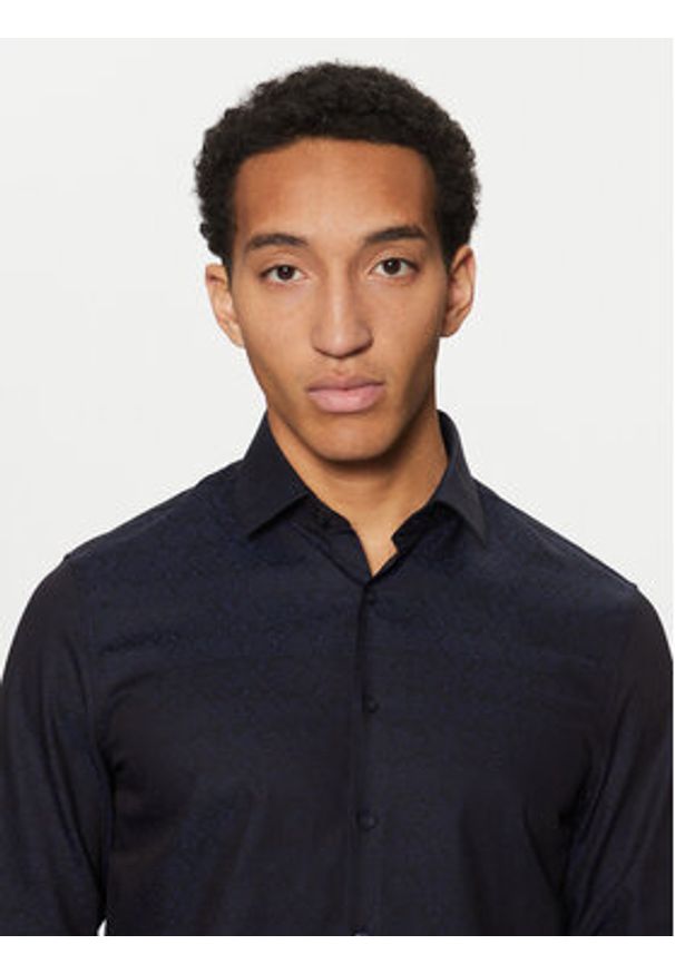 Calvin Klein Koszula K10K113840 Granatowy Slim Fit. Kolor: niebieski. Materiał: bawełna