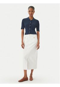 TOMMY HILFIGER - Tommy Hilfiger Spódnica jeansowa WW0WW48607 Biały Regular Fit. Kolor: biały. Materiał: bawełna #4