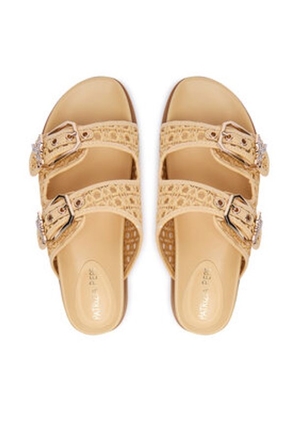 Patrizia Pepe Klapki PPJ384.02 Beżowy. Kolor: beżowy. Materiał: skóra