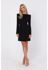 MOE - Elegancka klasyczna sukienka ołówkowa czarna. Kolor: czarny. Typ sukienki: ołówkowe. Styl: elegancki, klasyczny #3