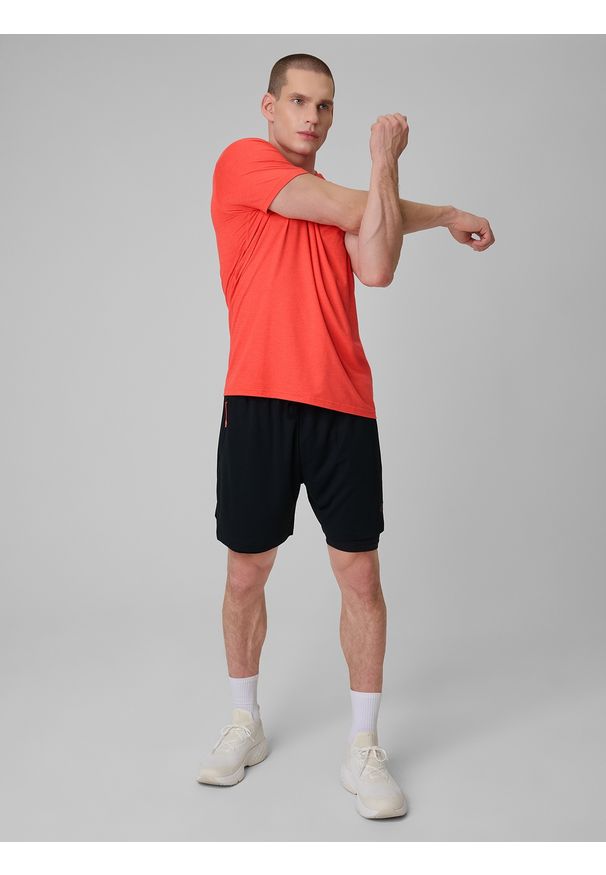 4f - 4F Koszulka treningowa regular szybkoschnąca męska - czerwona XXL. Kolor: czerwony. Sport: fitness
