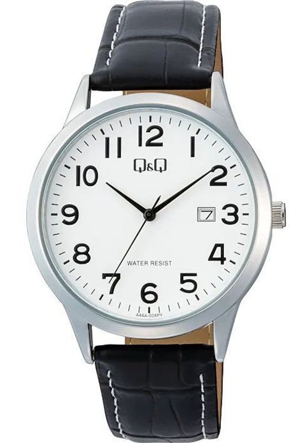Zegarek Q&Q A44A-004P męski klasyczny biała tarcza cyfry datownik .. Kolor: biały. Styl: klasyczny