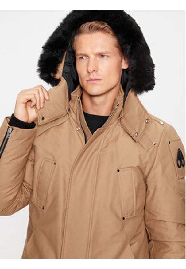 Moose Knuckles Kurtka puchowa Original Stirling M32MP261S Brązowy Regular Fit. Kolor: brązowy. Materiał: bawełna