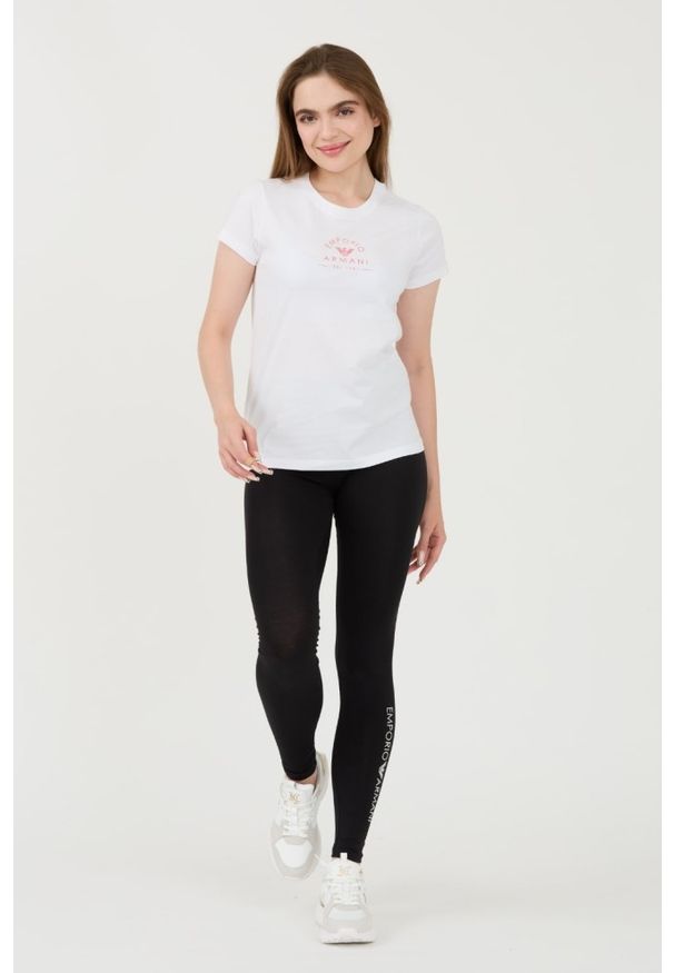 Emporio Armani - EMPORIO ARMANI Biały t-shirt Uni Logo Printe. Kolor: biały