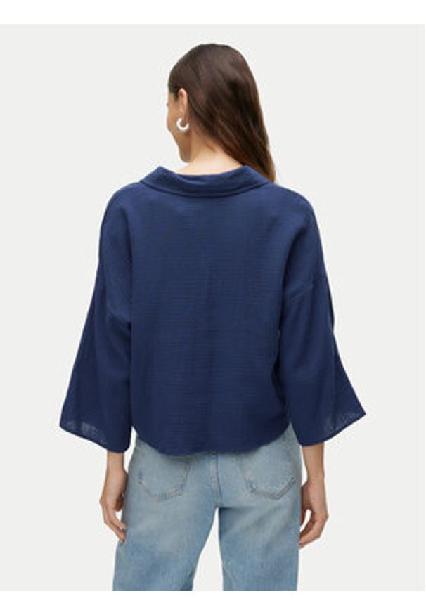Vero Moda Koszula Natali 10279685 Granatowy Standard Fit. Kolor: niebieski. Materiał: bawełna