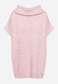 Born2be - Różowy Golf Typu Nietoperz z Krótkim Rękawem Miathena. Okazja: na co dzień. Typ kołnierza: golf. Kolor: różowy. Materiał: jeans. Długość rękawa: krótki rękaw. Długość: krótkie. Styl: wizytowy, casual #7