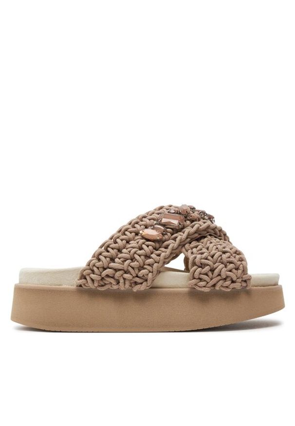 Inuikii Klapki Woven Stones Platform 70103-106 Brązowy. Kolor: brązowy. Materiał: materiał. Obcas: na platformie