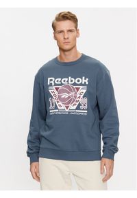 Reebok Bluza Basketball IL2005 Niebieski Regular Fit. Kolor: niebieski. Materiał: bawełna, syntetyk #1