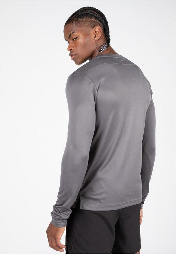 GORILLA WEAR - Koszulka fitness męska Gorilla Wear USA Washington z długim rękawem. Kolor: szary. Długość rękawa: długi rękaw. Długość: długie. Sport: fitness
