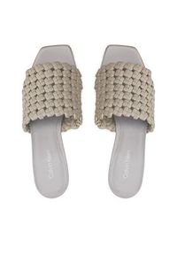 Calvin Klein Klapki Heel Mule Sandal 70 Latt HW0HW02144 Beżowy. Kolor: beżowy #4