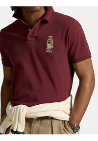Polo Ralph Lauren Polo 710973159001 Bordowy Custom Slim Fit. Typ kołnierza: polo. Kolor: czerwony. Materiał: bawełna #3