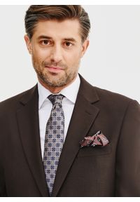 Pako Lorente - PAKO LORENTE – Brązowa marynarka garniturowa. Kolor: brązowy. Materiał: poliester, wełna. Wzór: gładki #7