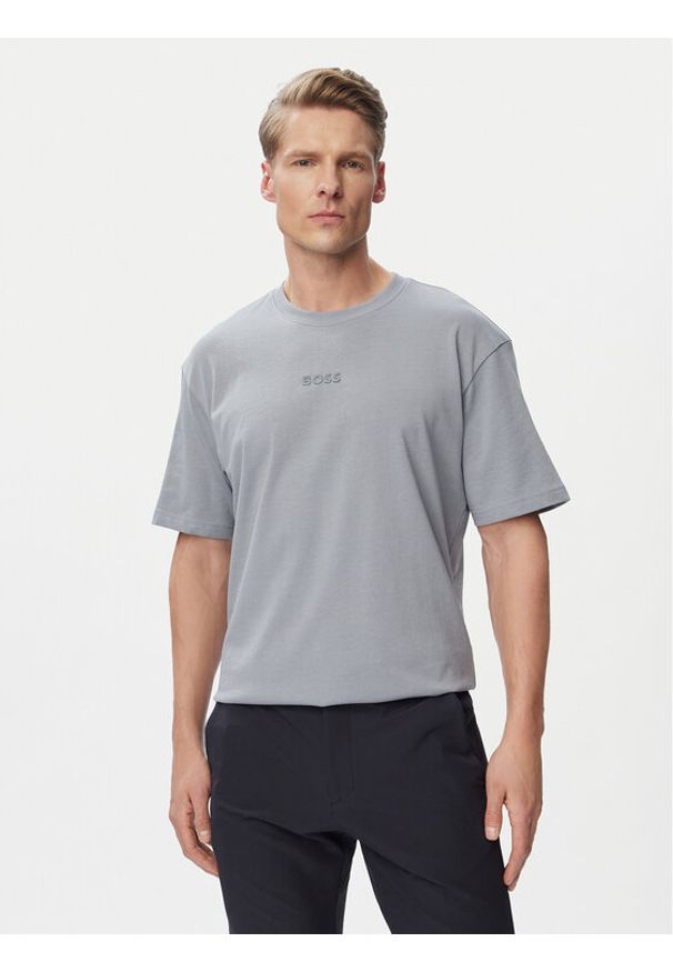 BOSS T-Shirt 50519368 Szary Regular Fit. Kolor: szary. Materiał: bawełna