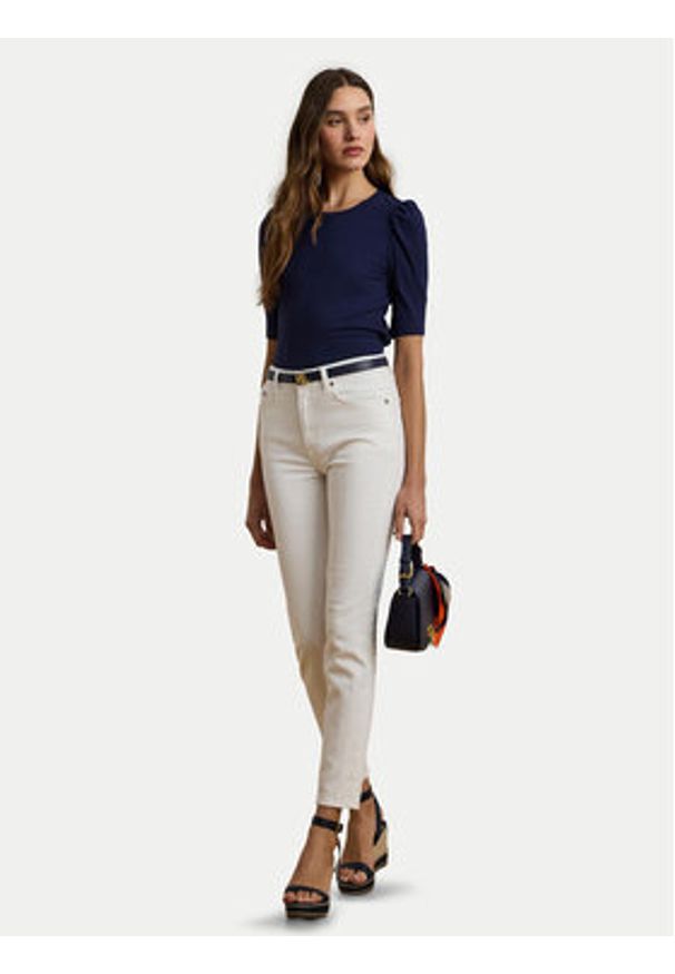 Lauren Ralph Lauren - LAUREN RALPH LAUREN Bluzka 200902618001 Granatowy Slim Fit. Kolor: niebieski. Materiał: bawełna