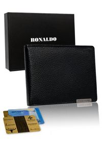 Portfel męski Ronaldo N992-SPDM-RON czarny. Kolor: czarny. Materiał: skóra