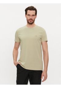 Calvin Klein T-Shirt K10K112724 Beżowy Slim Fit. Kolor: beżowy. Materiał: bawełna #1