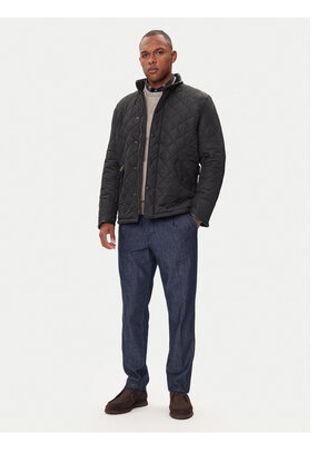 Barbour Kurtka przejściowa Powell MQU0281BK11 Czarny Slim Fit. Kolor: czarny. Materiał: syntetyk
