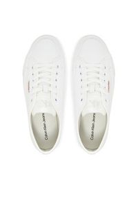 Calvin Klein Jeans Sneakersy Vulc Flatform Lth YW0YW01886 Biały. Kolor: biały. Materiał: skóra