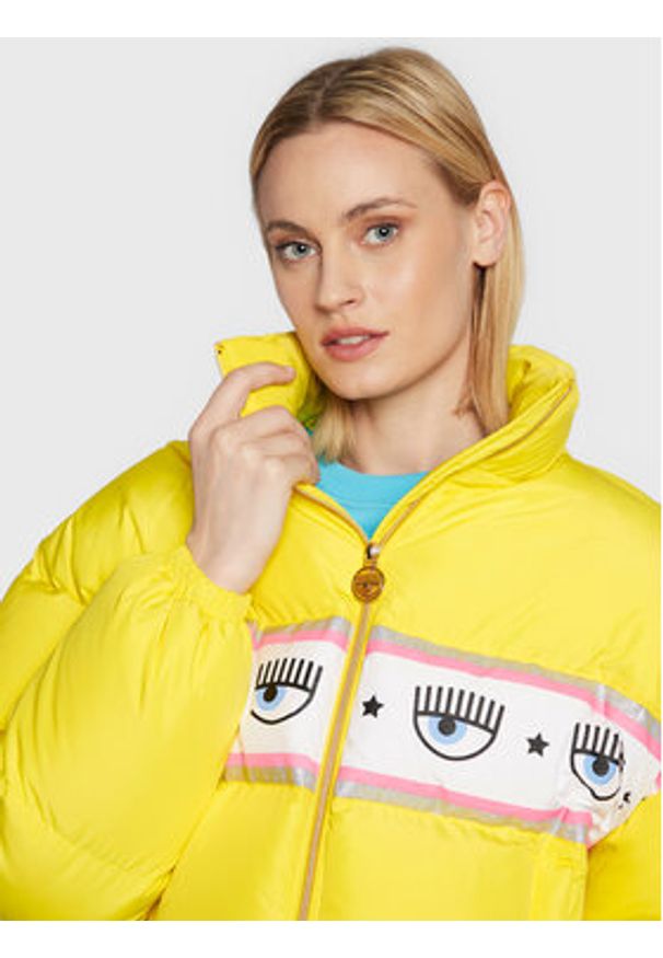Chiara Ferragni Kurtka puchowa 73CBUD03 Żółty Relaxed Fit. Kolor: żółty. Materiał: syntetyk, puch