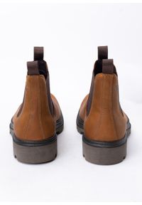 ecco - Sztyblety męskie brązowe ECCO GRAINER M CHELSEA BOOT. Nosek buta: otwarty. Kolor: brązowy. Materiał: guma, materiał, skóra, nubuk. Wzór: gładki #4