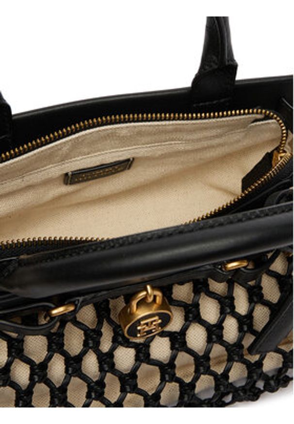 TOMMY HILFIGER - Tommy Hilfiger Torebka American Icon Mini Tote Macrame AW0AW18542 Czarny. Kolor: czarny