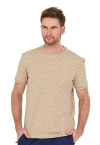 Guess - GUESS Beżowy męski t-shirt Marshall, Rozmiar XXL. Kolor: beżowy #3