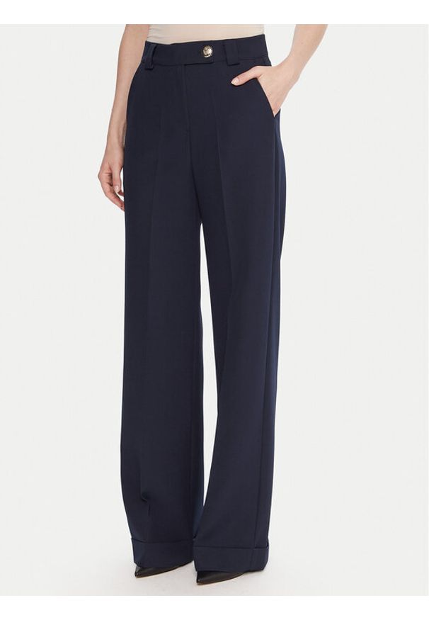 Maryley Spodnie materiałowe 25IB563/43BL Granatowy Regular Fit. Kolor: niebieski. Materiał: syntetyk